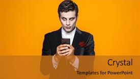  Presentation with zombie - PPT theme consisting of official - shocked zombie man groom wih background and a gold colored foreground