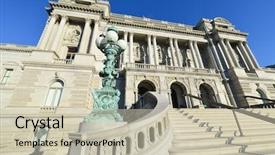  Presentation with congress - Presentation theme with official - washington dc - library background and a soft green colored foreground