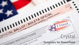  Presentation with voting - Colorful theme enhanced with official-ballot-and-voting-instructions backdrop and a white colored foreground
