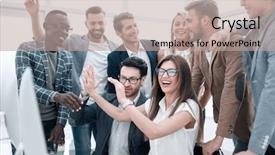  Presentation with business success - Colorful presentation theme enhanced with official meeting - ambitious business team showing its backdrop and a mint green colored foreground