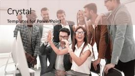  Presentation with business success - Theme with official meeting - ambitious business team showing its background and a  colored foreground