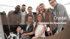  Presentation with professional - PPT layouts having official meeting - close up professional business team background and a  colored foreground