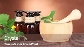  Presentation with medicine plants - Colorful presentation theme enhanced with officialisl plants - blooming celandine with medicine bottles backdrop and a  colored foreground