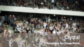  Presentation with crowd - PPT theme having officiating games - blurred crowd during a basketball background and a gray colored foreground