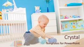  Presentation with baby blocks - Cool new presentation design with officiating games - happy baby boy 1 year backdrop and a lemonade colored foreground
