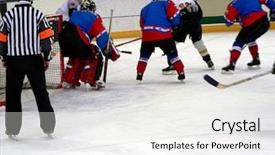  Presentation with ice - Colorful presentation theme enhanced with officiating games - ice hockay game backdrop and a white colored foreground