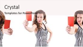  Presentation with judge it - Slide set consisting of officiating games - woman judge isolated background and a lemonade colored foreground