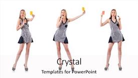  Presentation with white and black woman climbing ladders - Audience pleasing PPT theme consisting of officiating games - woman judge isolated backdrop and a sky blue colored foreground