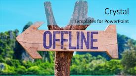  Presentation with beach - Slide set consisting of offline arrow with beach background background and a light blue colored foreground