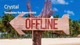  Presentation with america arrow - Colorful slide set enhanced with offline arrow with beach background backdrop and a teal colored foreground