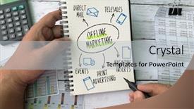  Presentation with marketing strategy - Presentation with offline marketing strategy background and a light gray colored foreground