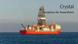  Presentation with drillship - Slides having offshore oil and gas drillship background and a light gray colored foreground