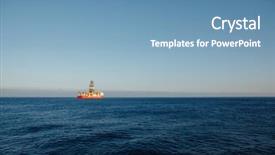  Presentation with drillship - Audience pleasing presentation design consisting of offshore oil and gas drillship backdrop and a teal colored foreground