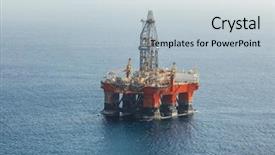  Presentation with oil platform - Beautiful presentation theme featuring offshore oil and gas platform backdrop and a lemonade colored foreground