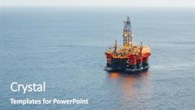  Presentation with oil platform - PPT layouts having offshore oil and gas platform background and a light blue colored foreground