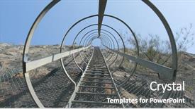  Presentation with oil gas - Cool new presentation theme with offshore oil gas construction - safety ladder up backdrop and a dark gray colored foreground