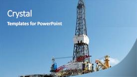  Presentation with oil platform - Cool new presentation design with offshore oil platform backdrop and a teal colored foreground
