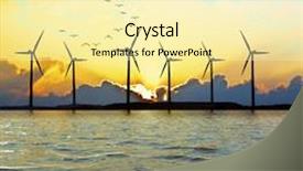  Presentation with turbine - Cool new presentation theme with offshore wind turbine - ecology energy backdrop and a blonde colored foreground