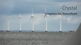  Presentation with offshore wind - Presentation theme featuring offshore-wind-turbines background and a light blue colored foreground