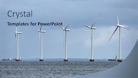  Presentation with offshore wind - Colorful slide set enhanced with offshore-wind-turbines backdrop and a light blue colored foreground