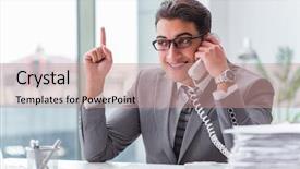 Presentation with call center reporting - Cool new PPT theme with offshoring marketing - call center operator talking backdrop and a  colored foreground