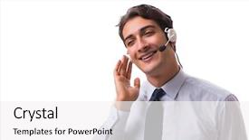  Presentation with history earth globe isolated white - Slides consisting of offshoring marketing - man with headset isolated background and a  colored foreground