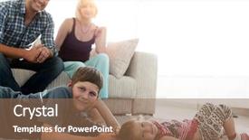  Presentation with offspring - Presentation design having offspring - portrait of children while parents background and a coral colored foreground