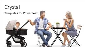  Presentation with offspring - Colorful PPT theme enhanced with offspring - young family of a mother backdrop and a white colored foreground