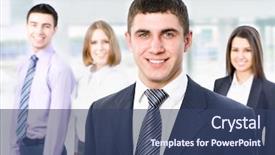  Presentation with multiracial team of young doctors stacking hands - Cool new presentation theme with ofice - portrait of young businessman backdrop and a ocean colored foreground