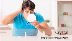  Presentation with home - Presentation having oftalmology - man trying contact lenses background and a lemonade colored foreground