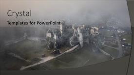  Presentation with fog - PPT layouts consisting of ogrodzieniec-castle-in-the-morning background and a light gray colored foreground