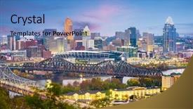  Presentation with cincinnati - Colorful presentation design enhanced with oh - cincinnati ohio usa skyline backdrop and a teal colored foreground
