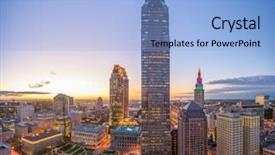  Presentation with cleveland ohio - PPT theme having oh - cleveland ohio usa background and a light blue colored foreground