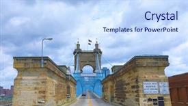  Presentation with cincinnati - Amazing theme having oh - roebling suspension bridge spans backdrop and a  colored foreground