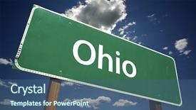  Presentation with clouds - Theme with ohio road sign with dramatic background and a  colored foreground