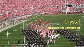  Presentation with football players field - Colorful slides enhanced with ohio-state-football-players-take backdrop and a tawny brown colored foreground