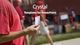  Presentation with ticket - Beautiful PPT theme featuring buckeye - ohio state football ticket backdrop and a  colored foreground