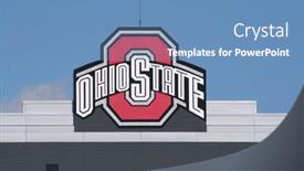  Presentation with stadium - Amazing slide deck having ohio-state-stadium-editorial-use backdrop and a teal colored foreground