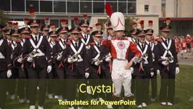  Presentation with marching band - Colorful PPT theme enhanced with ohio-state-university-marching-band backdrop and a tawny brown colored foreground
