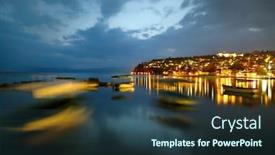  Presentation with sunset - Audience pleasing presentation consisting of ohrid-lake-after-sunset backdrop and a ocean colored foreground