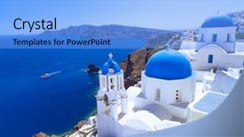  Presentation with ceiling designs abstract architecture white - Cool new slides with oia village on santorini island backdrop and a light blue colored foreground