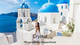  Presentation with santorini - Cool new theme with oia walking on stairs love backdrop and a soft green colored foreground