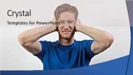  Presentation with sad - Audience pleasing theme consisting of oido - sad young adult male backdrop and a soft green colored foreground