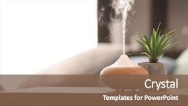  Presentation with oil lamp - PPT layouts enhanced with oil - aroma lamp on table background and a violet colored foreground