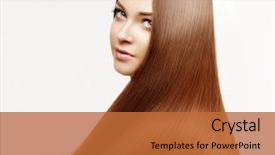  Presentation with hair care - Cool new presentation theme with oil - beautiful model with healthy shiny backdrop and a red colored foreground