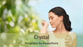  Presentation with cosmetics beauty - Cool new slide deck with essential oil - beauty and cosmetics concept backdrop and a yellow colored foreground