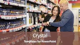  Presentation with barcode - Beautiful presentation theme featuring digital marketing oil - couple scanning bottle's barcode backdrop and a tawny brown colored foreground