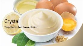  Presentation with mayonnaise - Audience pleasing slides consisting of oil - mayonnaise sauce in white bowl backdrop and a lemonade colored foreground