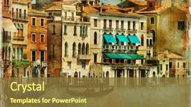  Presentation with artwork - Presentation theme with oil - romantic venice - artwork background and a tawny brown colored foreground