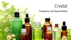  Presentation with cosmetics natural - Slide set with oil - spa scene with natural cosmetics background and a white colored foreground